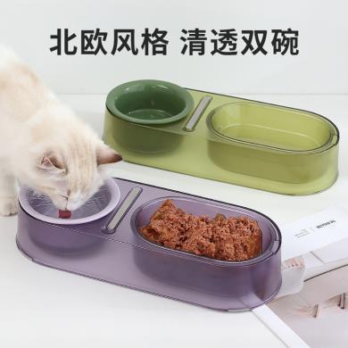 猫碗双碗猫食盆水碗宠物狗狗碗饭盆猫喝水喂食一体碗猫咪用品