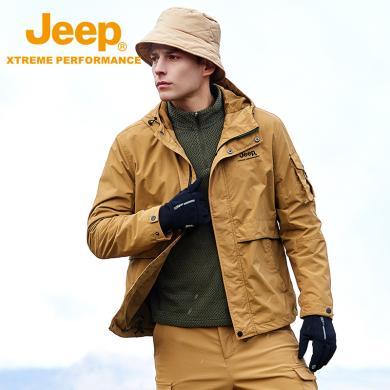 Jeep/吉普美式机能夹克男士新品户外冲锋外套运动防风防水茄克J332095004