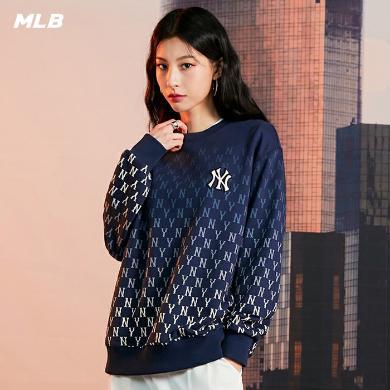 【2-3天发货】MLB男女圆领卫衣渐变老花满印套头休闲宽松上衣3AMTM1024