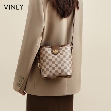 Viney包包女新款女包水桶包斜挎包质感链条包单肩小包90068