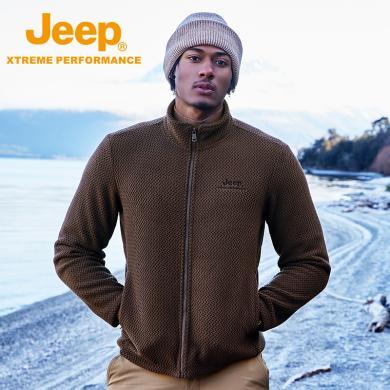 Jeep/吉普男士滑雪双面摇粒抓绒衣户外透气抗静电保暖运动登山外套J332094297