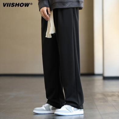 VIISHOW裤子男高街春夏季潮牌休闲直筒裤宽松长裤垂感运动卫裤 KC8507233