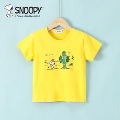 SNOOPY史努比童装儿童短袖T恤夏季男女童时尚纯棉上衣儿童t恤包邮 SF2301085
