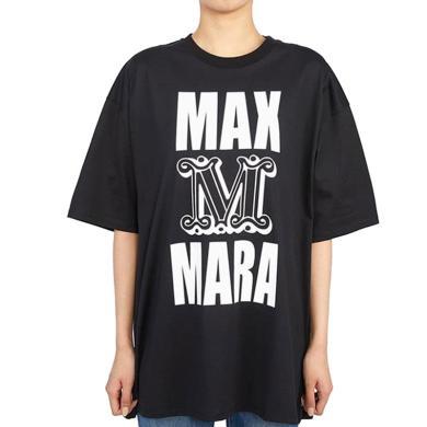 【支持购物卡】MAX MARA/麦丝玛拉 男士黑色欧美时尚棉质圆领T恤多色可选香港直邮