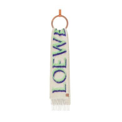 【支持购物卡】LOEWE/罗意威 丝网印刷logo羊毛流苏围巾多色可选 香港直邮 