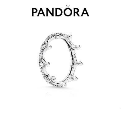 Pandora潘多拉皇冠戒指925银女简约 百搭轻奢小众设计 甜美风时尚礼物197087CZ