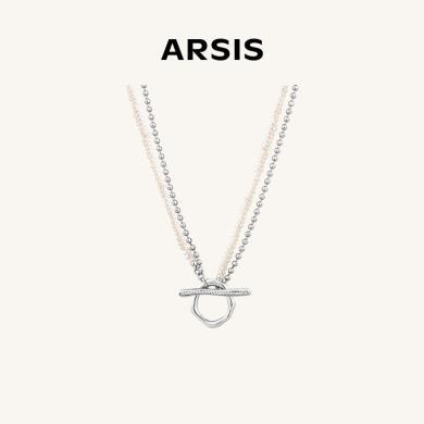 【明星同款】ARSIS流光光影OT扣项链简约小众原创小米珠锁骨链ADL304Y
