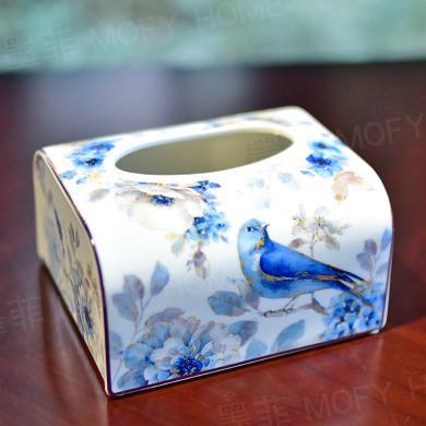 墨菲陶瓷纸巾盒现代轻奢抽纸盒欧式客厅茶几餐桌装饰纸抽盒家居摆件