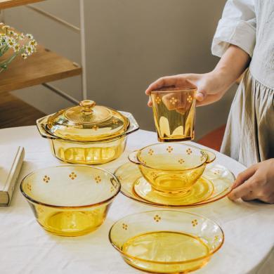 树可月桂玻璃餐具套装碗碟盘家用泡面碗汤碗饭碗沙拉碗酸奶碗大碗-BJZ104429