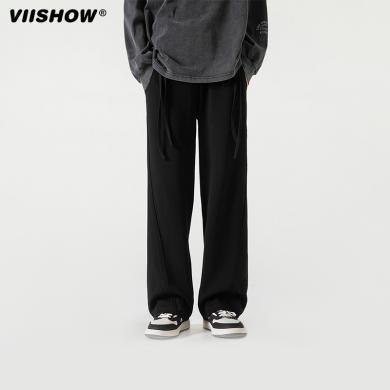 【热卖】viishow欧美vibe裤子oversize小众设计高级感炸街垂感直筒阔腿裤 KC23TC30
