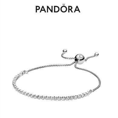 Pandora潘多拉闪耀素圈diy手链绳 925银女轻奢小众精致礼物节日礼物礼盒装590524CZ