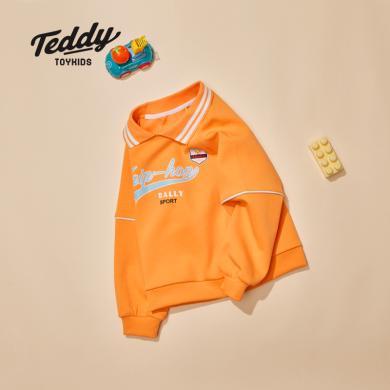 泰迪总动员2023秋季新款女童卫衣圆领套头保暖不闷-TWY231C0587