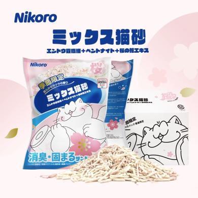 妮可露Nikoro樱花猫砂季节限定混合猫砂豆腐砂清新除臭15kg6L*6袋