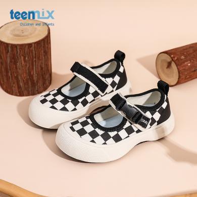 天美意teenmix童鞋网面透气帆布鞋休闲滑板鞋儿童运动鞋