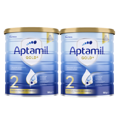 【2罐】澳洲Aptamil爱他美金装2段奶粉(6-12个月) 澳洲爱他美2段 900g/罐