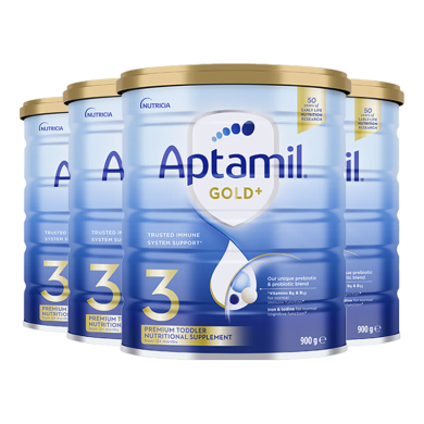 【4罐】澳洲Aptamil爱他美金装3段奶粉(1-2岁) 澳洲爱他美3段 900g/罐