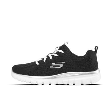 Skechers斯凯奇女子网面跑步鞋 轻便透气系带休闲运动鞋S12615