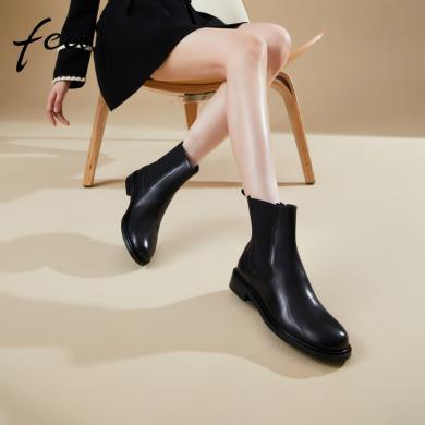 fed切尔西女短靴冬季靴子法式瘦瘦靴平底短靴901-ZFB291