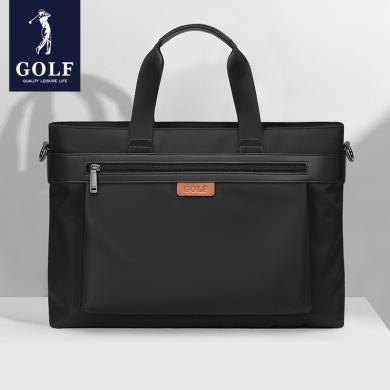 GOLF/高尔夫新款男包斜跨包商务公文包简约时尚15.6寸大容量电脑包男士防泼水手提包 GAD12832