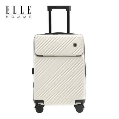 ELLE HOMME时尚前开盖旅行箱带USB充电接口20寸拉杆箱24/26寸行李箱