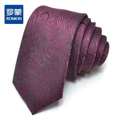 【礼盒装】罗蒙韩版窄款休闲领带男女通勤面试上班结婚花纹领带