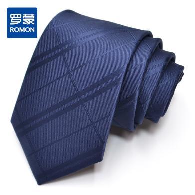 【礼盒装】罗蒙领带男女通用上班韩版休闲窄款8厘米手打格子领带