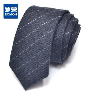 【礼盒装】罗蒙羊毛领带男女通用正装商务结婚韩版休闲窄款手打条纹领带