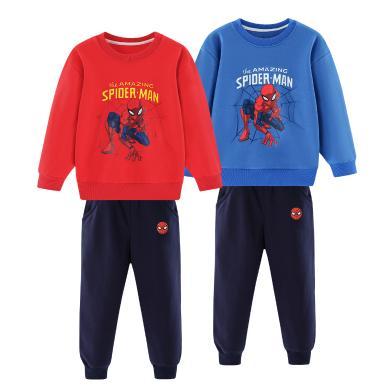 迪士尼童装儿童运动服漫威系列蜘蛛侠卫衣套装