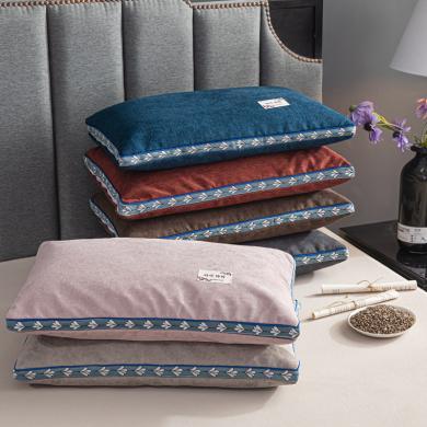 品卧 荞麦壳枕芯护颈枕枕头单人学生宿舍硬枕带枕套