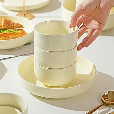 摩登主妇奶油风陶瓷米饭碗家用2024新款餐具大号汤面碗家用泡面碗