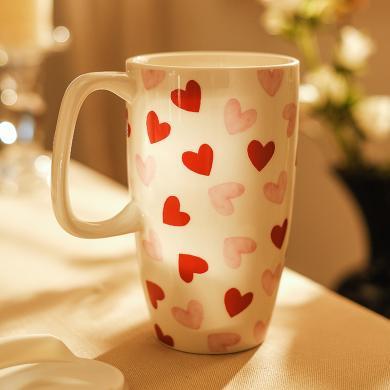 摩登主妇马克杯高颜值郁金香杯子家用喝水高脚陶瓷水杯早餐咖啡杯