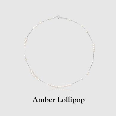 安铂洛利珍珠项链女轻奢小众串珠锁骨链气质高级感银颈链ABL2308041137