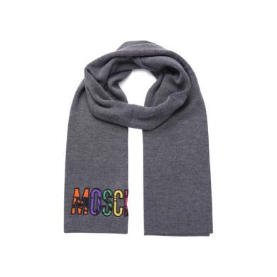 【支持购物卡】Moschino/莫斯奇诺 男女同款经典时尚彩色字母标志羊毛围巾香港直邮