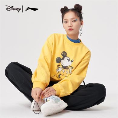 李宁(LI-NING)X迪士尼联名系列宽松圆领套头女运动休闲卫衣