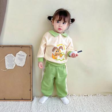 Peninsula Baby儿童套装春季新款男女宝宝衣服卡通印花男女孩两件套韩版儿童衣服