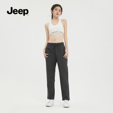 Jeep吉普新款男女同款休闲长裤修身百搭运动裤男士户外跑步裤	P833MWP009