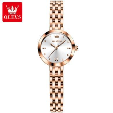欧利时(OLEVS)瑞士品牌手表女士新款轻奢简约石英表女防水精钢表带时尚腕表