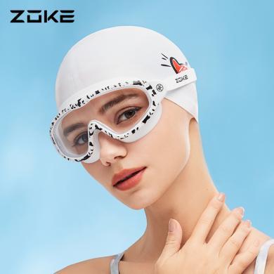 洲克成人泳镜大框高清防水防雾zoke熊猫不勒眼女士潜水泳帽装备624501109