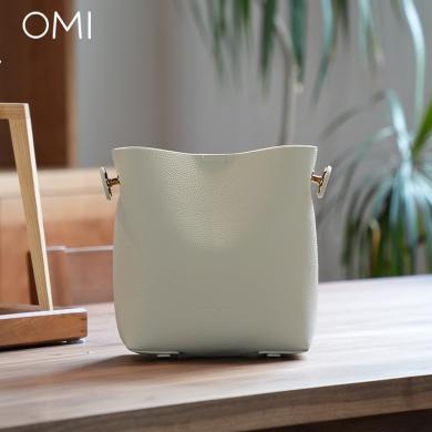 欧米精选OMI 包包新款韩版小清新时尚潮流马卡龙女包单肩斜挎包水桶包-1323F0221