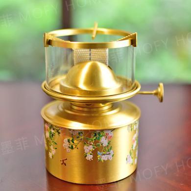 墨菲黄铜煮茶炉美式新中式创意轻奢户外空气炉温茶炉茶室桌面装饰摆件