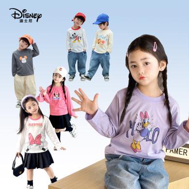 迪士尼童装女童T恤长袖打底衫卡通