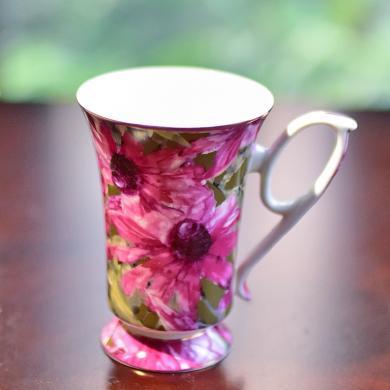 DEVY姹紫嫣红骨瓷咖啡杯佳人杯欧式美式陶瓷马克杯早餐牛奶杯子餐桌茶几装饰品摆件