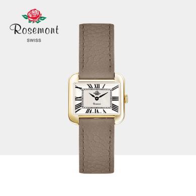 Rosemont瑞士腕表复古简约罗马中古方形手表真皮ins风玫瑰手表女 送运费险 支持购物卡