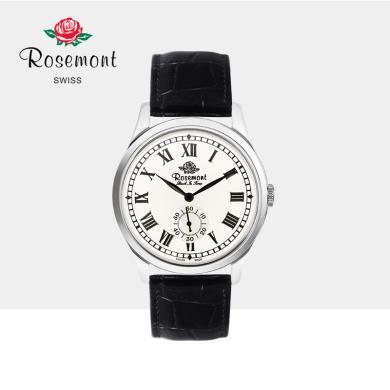 Rosemont瑞士商务休闲中性罗马数字表盘真皮玫瑰手表 情侣手表 送运费险 支持购物卡