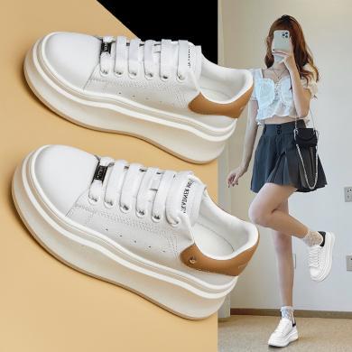 公猴小白鞋女低帮2024年新款韩版百搭增高厚底白色板鞋休闲鞋JM-5062