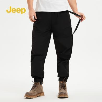 Jeep吉普官方运动卫裤男士春季多口袋宽松束脚工装休闲长裤子男	P834MWP231