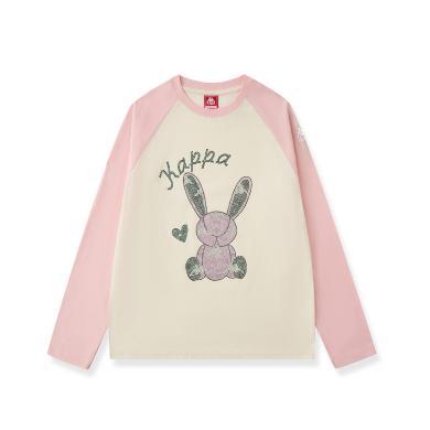 Kappa卡帕女童卫衣款2024新款粉色洋气炸街长袖上衣中大童款