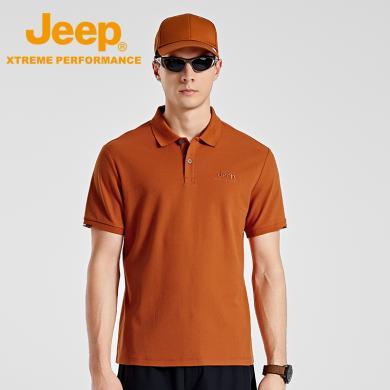 Jeep/吉普新款凉感POLO衫男士亲肤透气短袖户外吸湿快干T恤J422099989