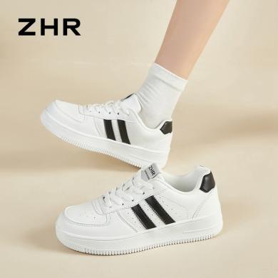 ZHR小白鞋女春季新款厚底百搭爆款帆布鞋经典双杠休闲板鞋潮BV67