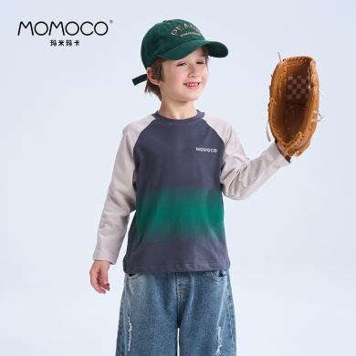MOMOCO/玛米玛卡男童长袖T恤春季新款儿童打底衫撞色韩版上衣75130358002